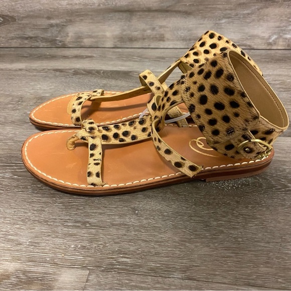 Sam Edelman | Mollie Gladiator Sandals Cheetah Cow Hair Size 6.5 - Picture 9 of 13